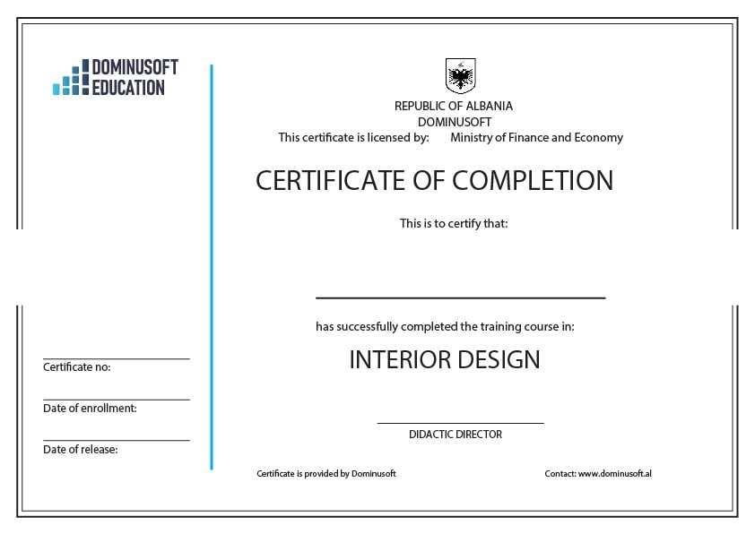 Certifikimi - Trajnimi Interior Design